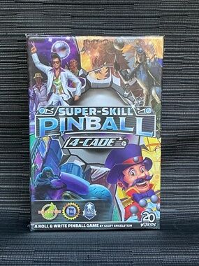 Super-Skill Pinball 4-Cade Board Game WizKids Roll Write New Factory Sealed